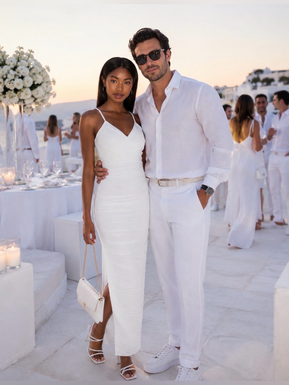 Elliatt White Spaghetti-Strap Maxi Dress